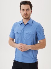 Рубашка ФСБ васильковая короткий рукав мужская 